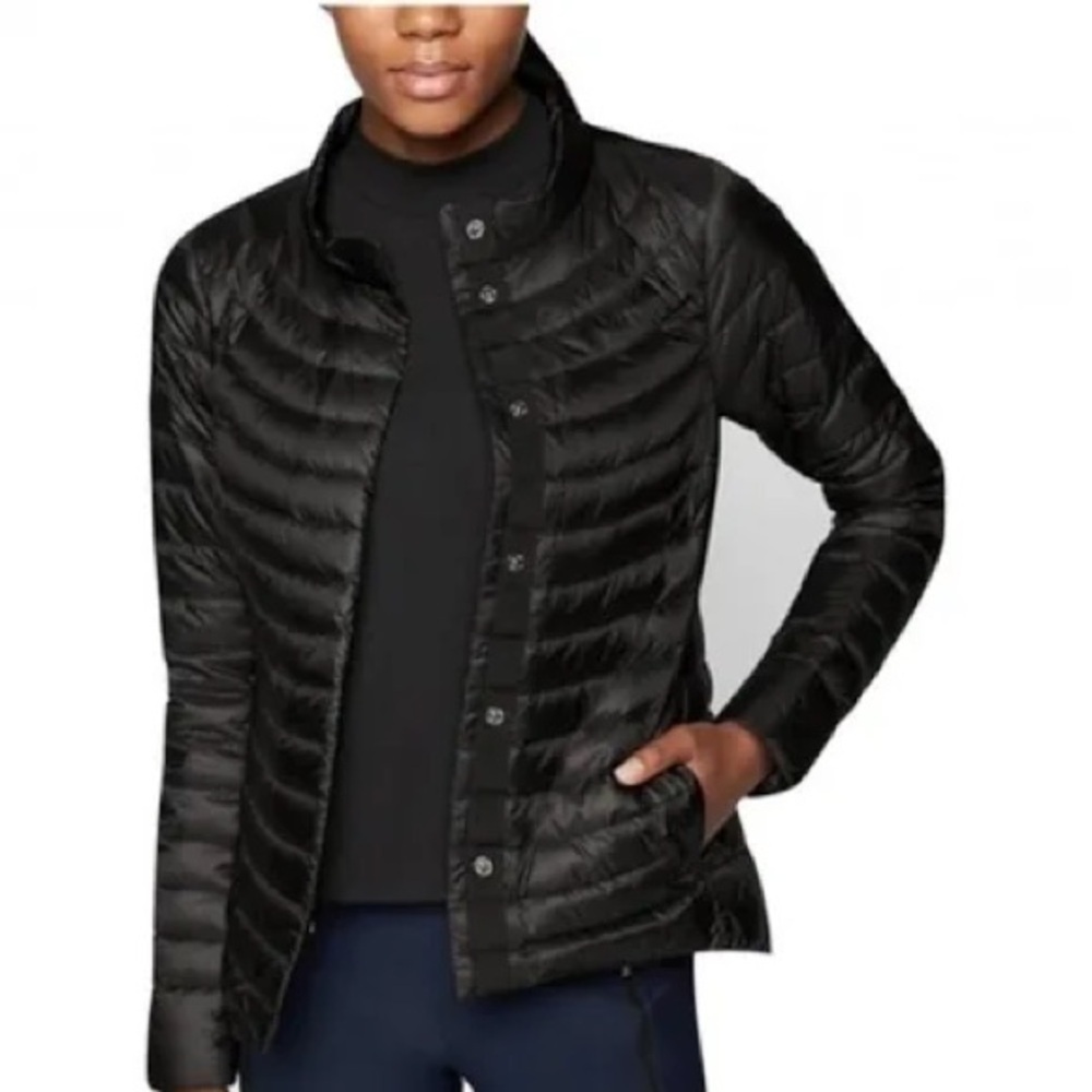 Athleta Downkind Jacket Goose Down Packable Puffer black Lightweight xs